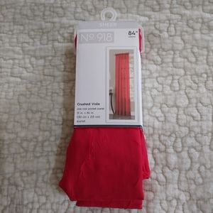NWT No. 918 Crushed Voile Curtain, 51" x 84", Scarlett